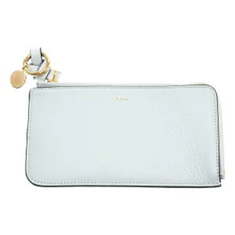 Chloe Leather Coin Purse Alphabet Keyring Blue